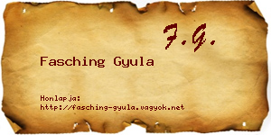 Fasching Gyula névjegykártya