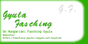 gyula fasching business card